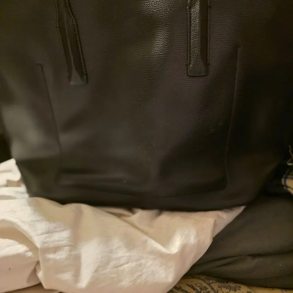 Kate Spade Black Pebbled Leather Large Zip Top Tote Bag